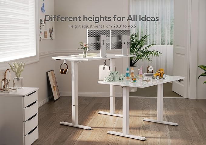 Claiks Small Glass Standing Desk, 35x20 Inch Electric Standing Desk Adjustable - Image 4