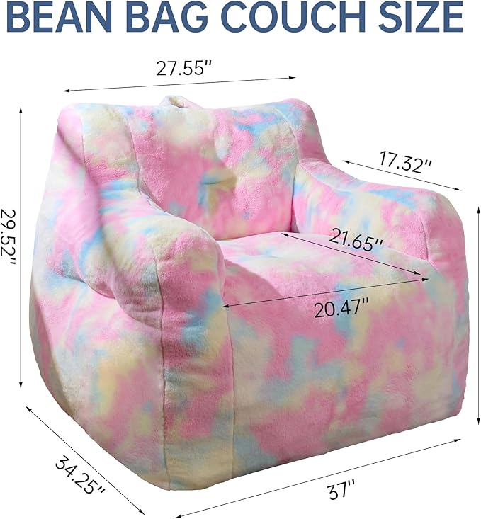 Large Bean Bag Chairs for Adults & Kids, 3FT Memory Foam Bean Bags - Image 2