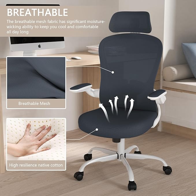 Office Chair, High Back Ergonomic Desk Chair, Breathable Mesh Desk Chair - Image 5