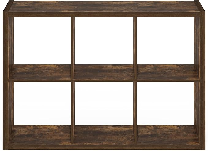 Furinno Cubicle Open Back Decorative Cube Storage Organizer, Amber Pine - Image 9