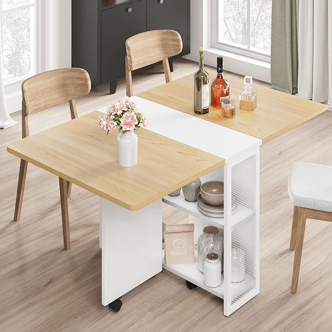 IDEALHOUSE Folding Dining Table, Drop Leaf Dining Table by IDEALHOUSE