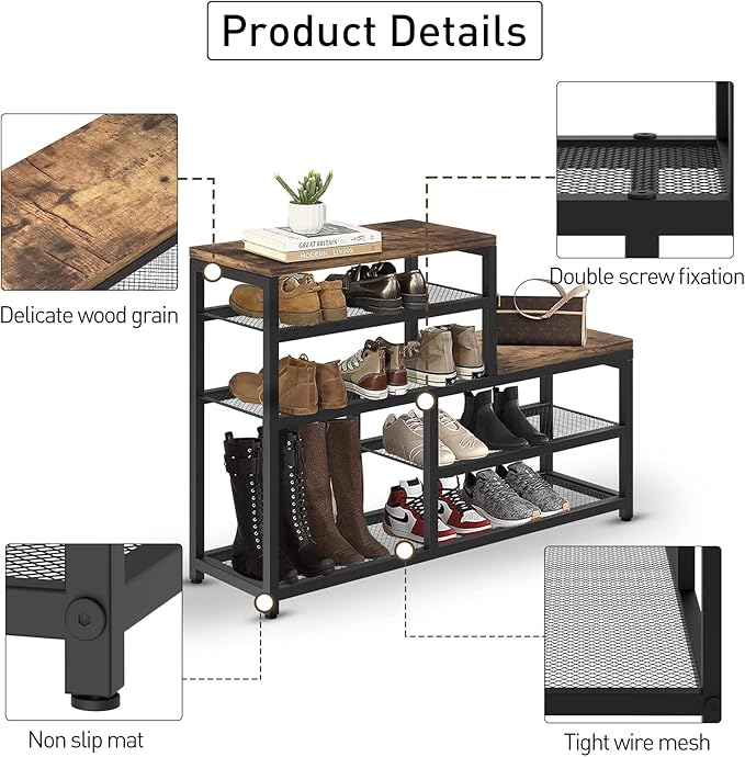 Shoe Rack Bench Shoe Storage Organizer - Image 4