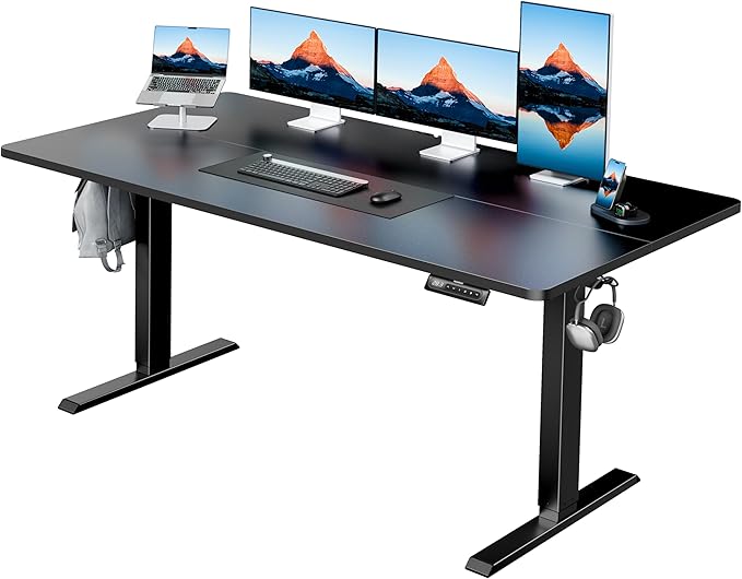 HUANUO 63" x 28" Electric Standing Desk Adjustable Height, 4 Memory Height by HUANUO