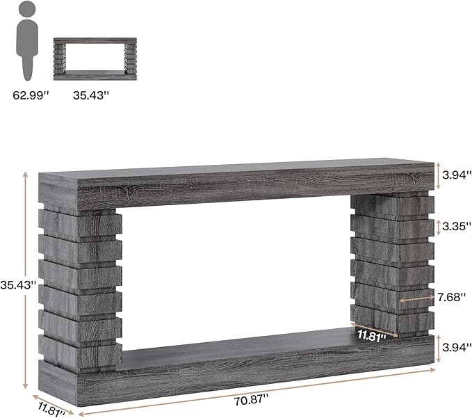 Tribesigns 70.8-Inch Long Console Table, Wood Entryway Table - Image 2