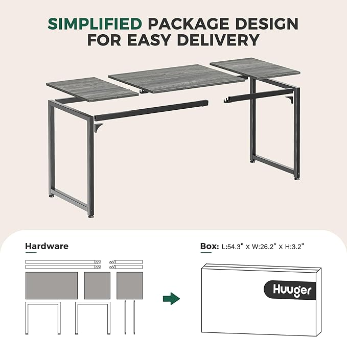 Huuger Computer Desk, 70 Inch Office Desk, Gaming Desk - Image 8