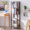 54in Tall Bookshelf 5-Tier Small Narrow Bookcase, Skinny Book Shelf by YUFAM