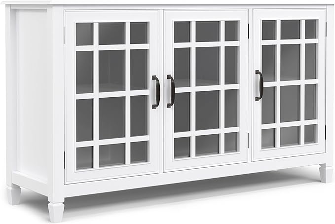 SIMPLIHOME Connaught SOLID WOOD 60 inch Wide Traditional Wide Storage Cabinet by SimpliHome