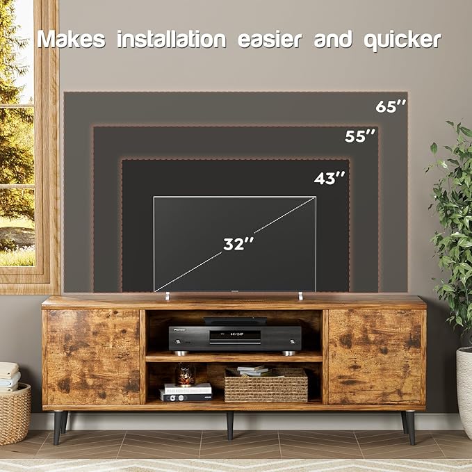 YESHOMY Modern TV Stand for 65" Television, Entertainment Center - Image 3