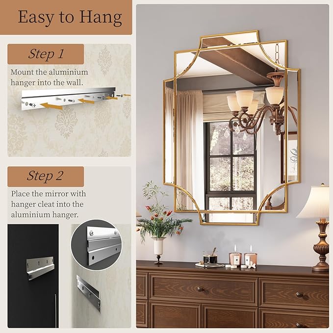 Kelly Miller Large Gold Decorative Mirror - Image 8