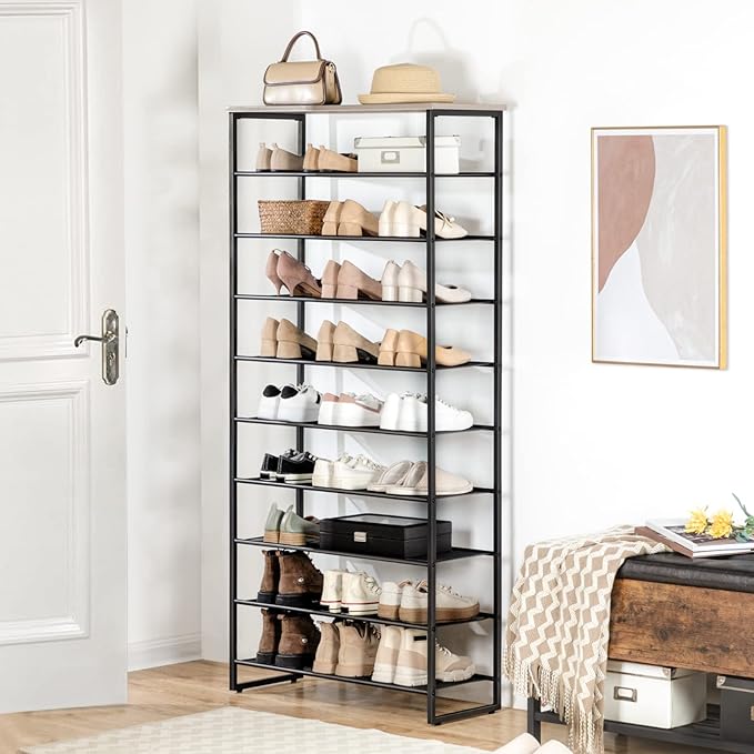 HOOBRO 10-Tier Shoe Rack, 29.5" L Shoe Storage Organizer, Large Capacity Shoe - Image 4