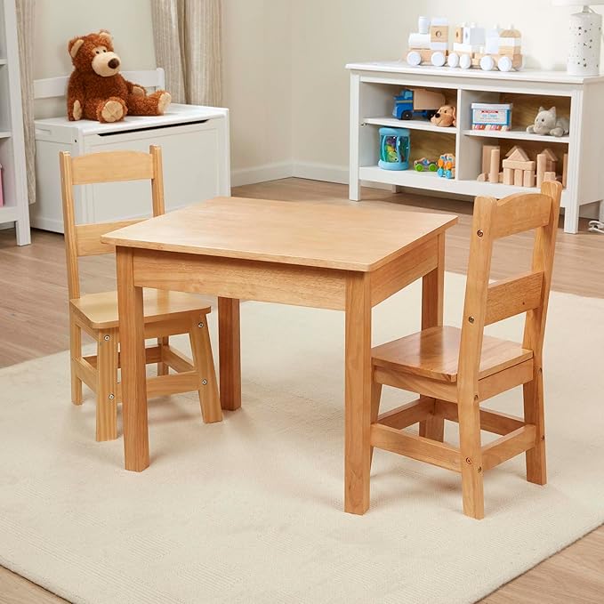 Melissa & Doug Solid Wood Table and 2 Chairs Set - Image 9