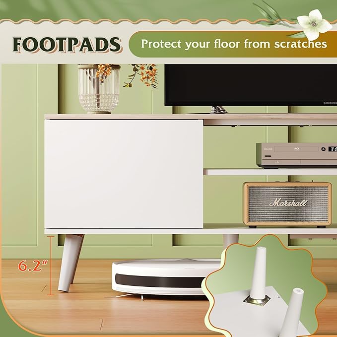 WLIVE TV Stand for 65 70 inch TV, Boho Entertainment Center - Image 5