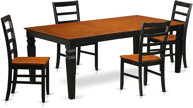 East West Furniture LGPF5-BCH-W 5 Piece Modern Dining Table Set Includes a by EastWestFurniture