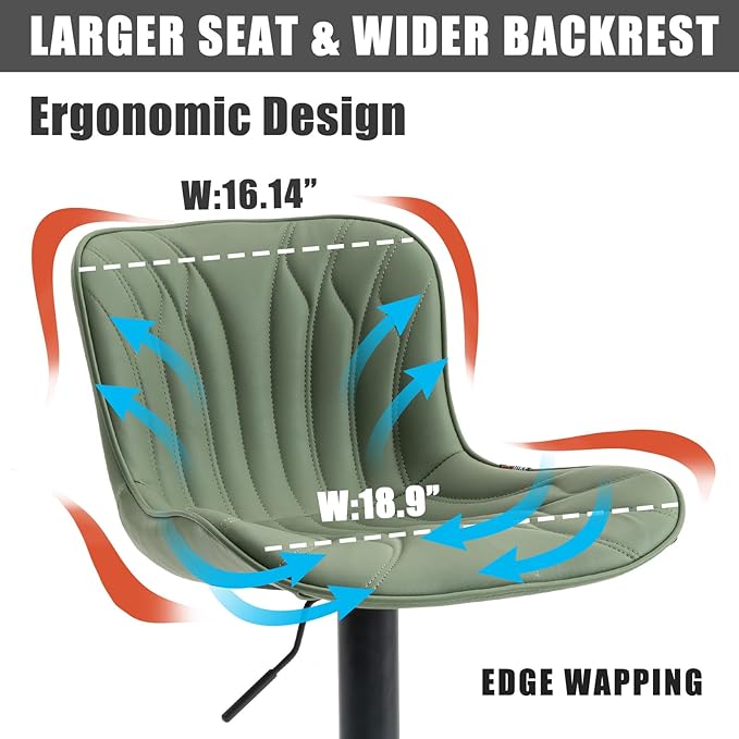 YOUNIKE Bar Stools Set of 2 Modern Swivel Counter Height Bar Chair - Image 4