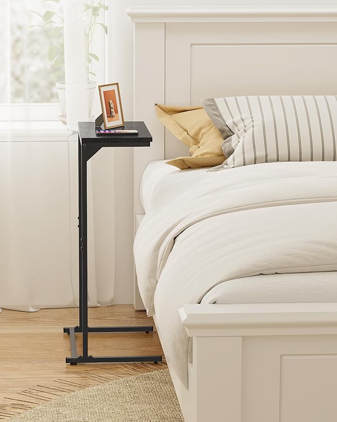 TUTOTAK C Shaped End Table, Small Side Table, 28.7 inch Tall Couch Table - Image 2