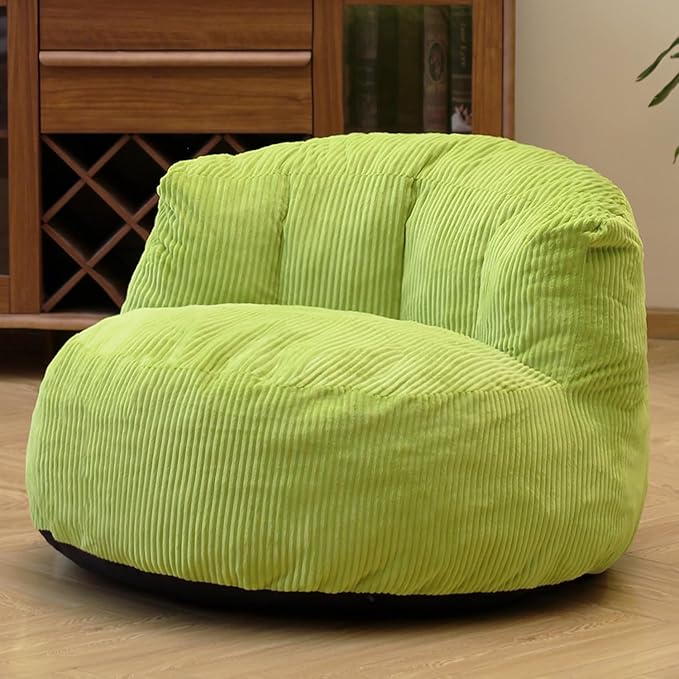 N&V Large Crescent Bean Bag Chair, Adult Size Bean Bag Sack, Foam Filling by NV