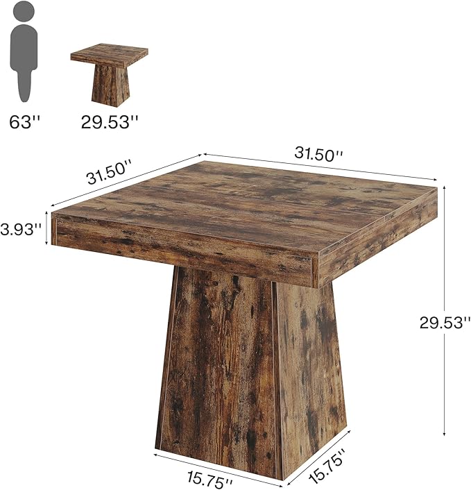 Tribesigns Square Dining Table for 4, 31.5-Inch Small Kitchen Table - Image 2