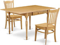 East West Furniture MZGR3-OAK-W 3 Piece Dining Room Furniture Set Contains a by EastWestFurniture
