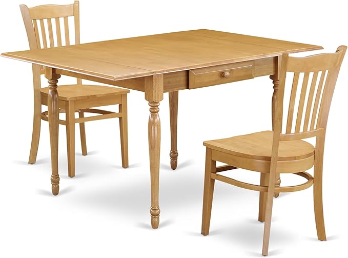East West Furniture MZGR3-OAK-W 3 Piece Dining Room Furniture Set Contains a by EastWestFurniture