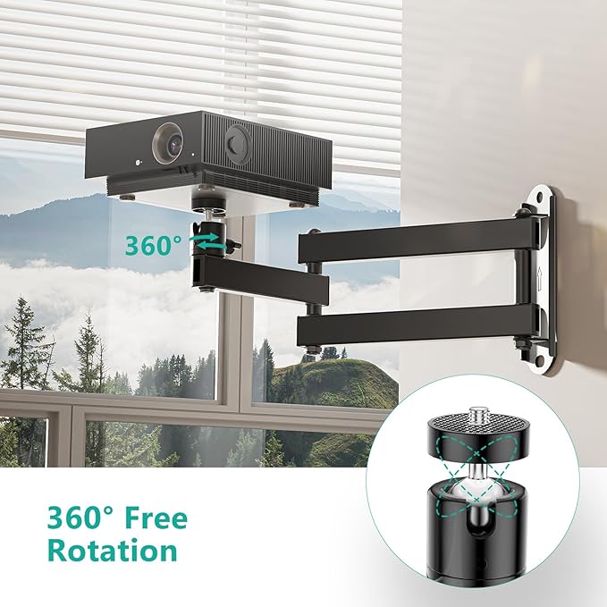 WALI Foldable Projector Wall Mount Universal Adjustable Wall Projector Mount - Image 5