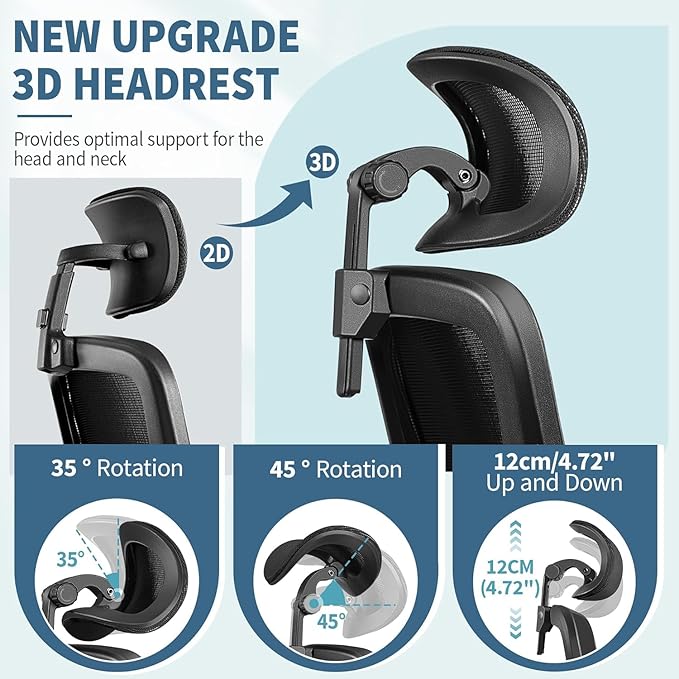 FelixKing Ergonomic Office Chair, Headrest Desk Chair - Image 3
