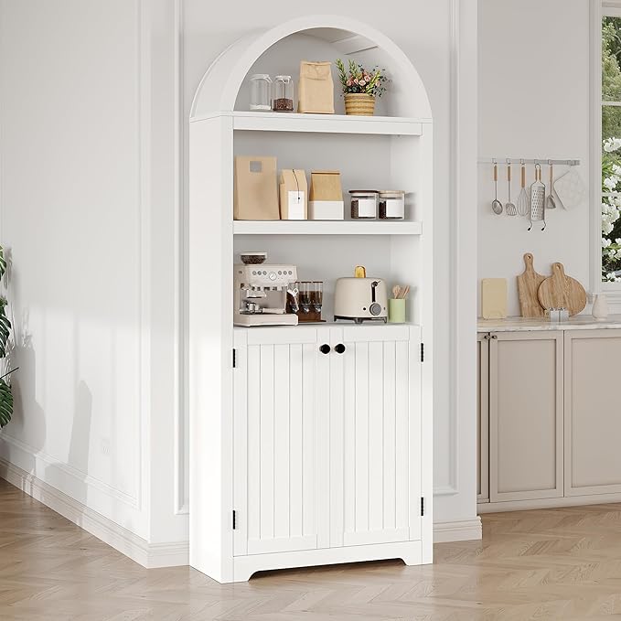 GAOMON 72'' Tall Arched Cabinet, 5 Tier Arched Bookshelf by GAOMON