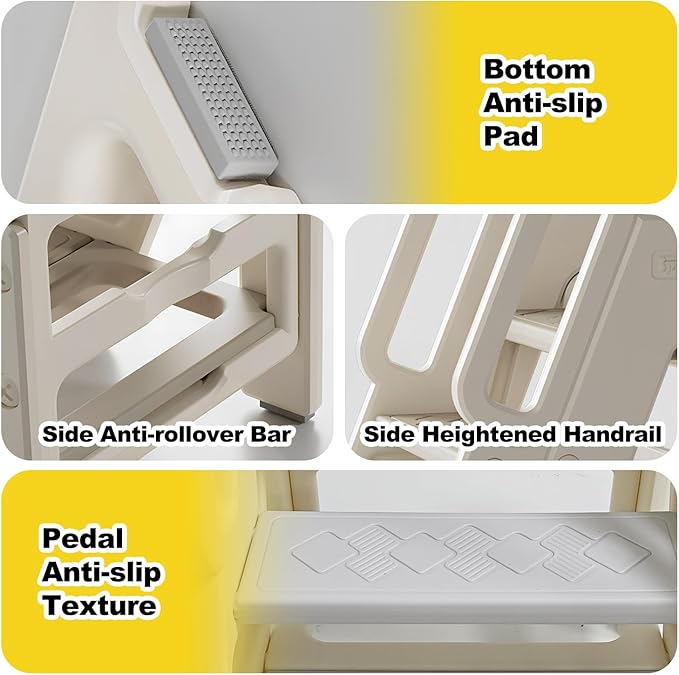 Kids Step Stool for Bathroom, Non-Slip Toddler Step Stool Kitchen Helper - Image 2