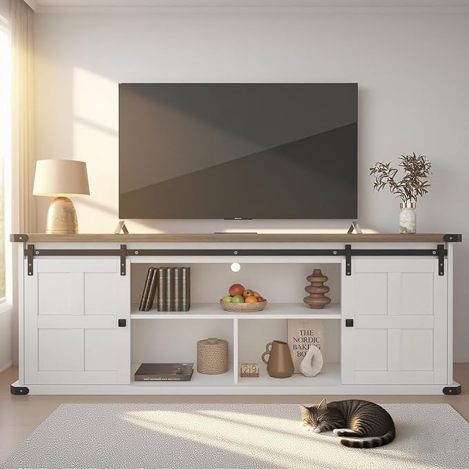 GAOMON 70" Farmhouse TV Stand for 80/75/70 Inch TVs, Entertainment Center by GAOMON