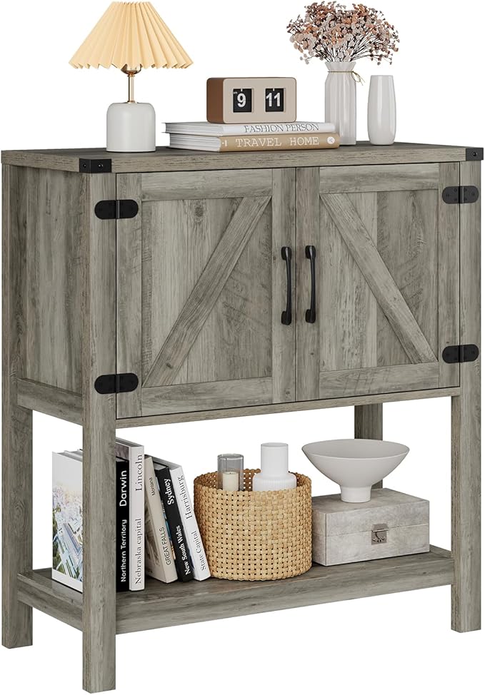 Console Table with 2-Door Cabinet Coffee Bar Cabinet Sofa Table, Entryway Table - Image 7