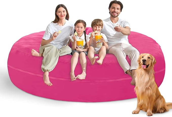 7FT Bean Bag Chair with Ultra Soft Velvet Cover Bean Bag Sofa with Memory Foam by Unknown