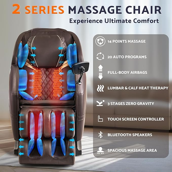 Massage Chair, Zero Gravity Full Body Massage Chair Extra Large Shiatsu - Image 3