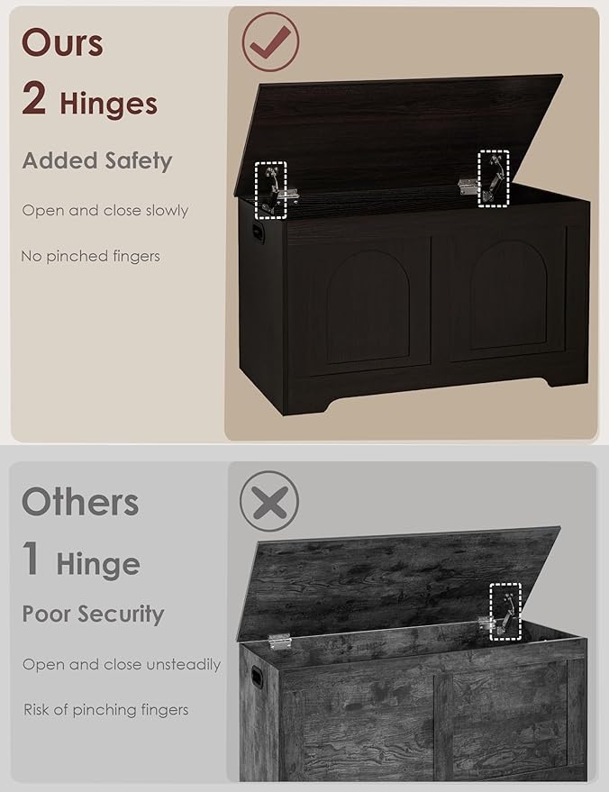 DINZI LVJ Storage Chest, 31.5”Wooden Toy Box - Image 4