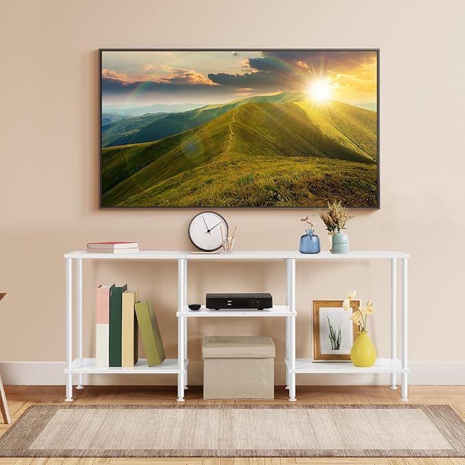 OYEAL White TV Stand for Bedroom Modern Entertainment Center Table - Image 6
