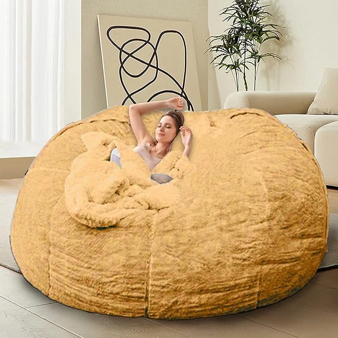 Bean Bag Chair for Adults Kids Without Filling Comfy Oversized Round Lazy Sofa by FunnyFurnitureforYourHous