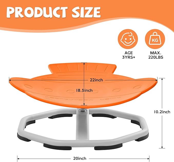 Spinning Chair for Autistic Kids, Non-Slip Sensory Spinning Chair, Sit and Spin - Image 2