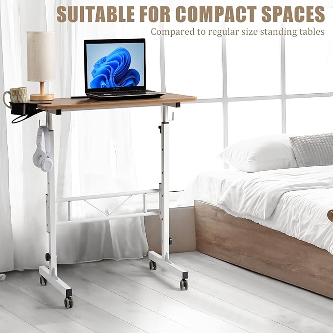 SIDUCAL Small Standing Desk Adjustable Height, Small Mobile Stand Up Desk - Image 8