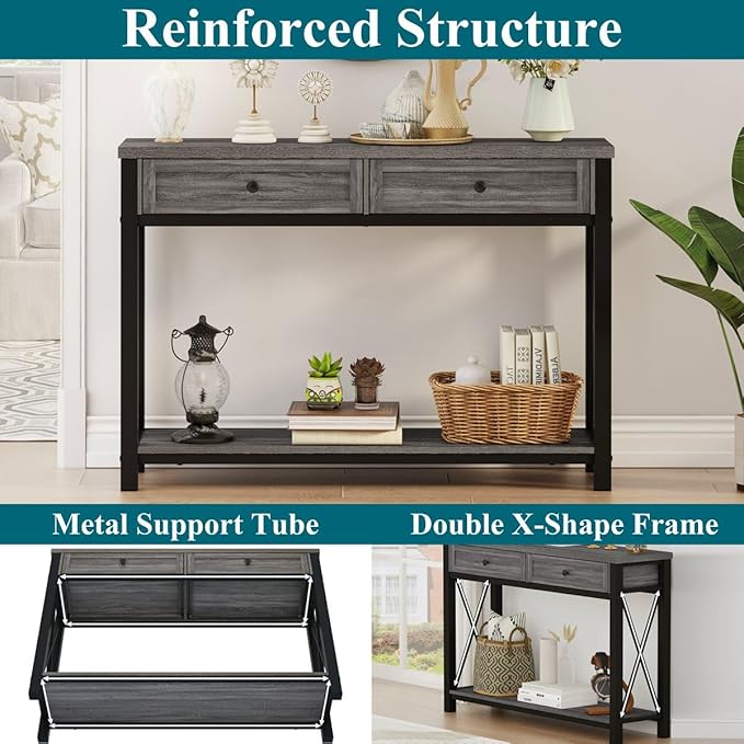 BON AUGURE Sofa Table with Drawers, Console Tables - Image 4