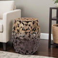 Howard Elliott Olive Leaf Round Side Table & Stool, Unique Bronze Finish Cast by HowardElliott