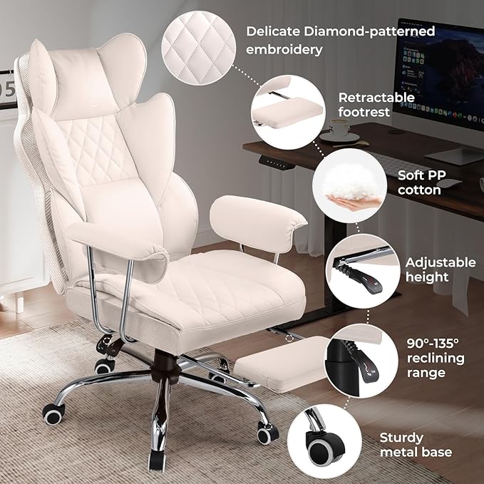 COMHOMA Big and Tall Office Chair, High Back Leather Gaming Chair - Image 5