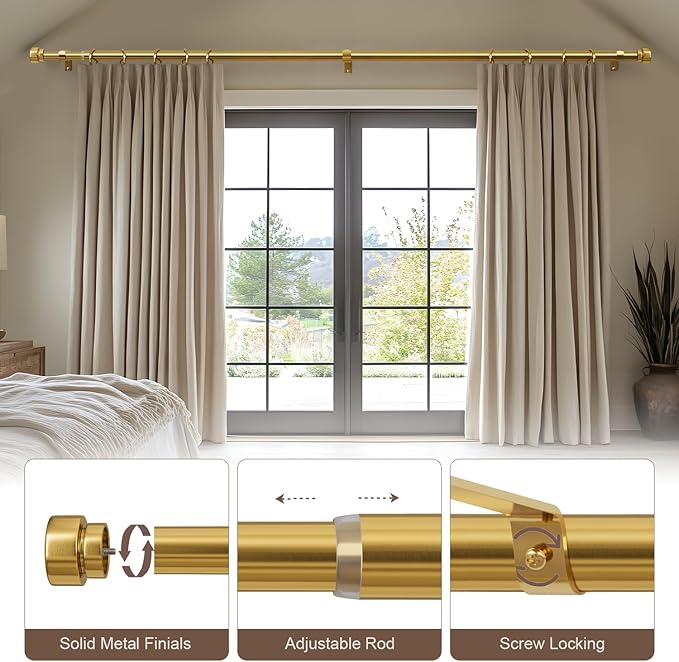 2 Pack Modern Gold Curtain Rods - Image 7