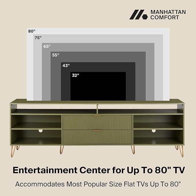 Manhattan Comfort Dumbo Mid Century Modern TV Stand - Image 5