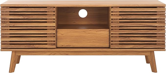 SAFAVIEH ESMA TV Stand for up to 60" Flatscreen – Oak Brown, Low Sideboard - Image 9