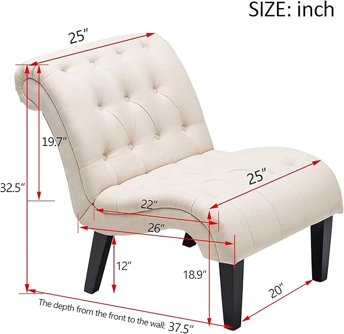 Yongqiang Accent Chairs for Living Room Set of 2 Upholstered Tufted Bedroom - Image 2