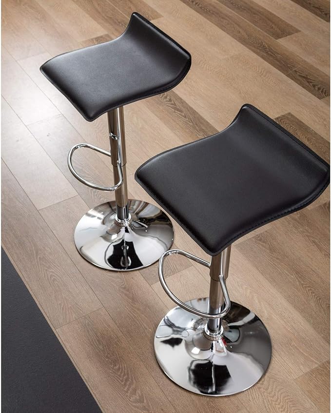 NOBPEINT Contemporary Chrome Air Lift Adjustable Swivel Bar Stool - Image 8