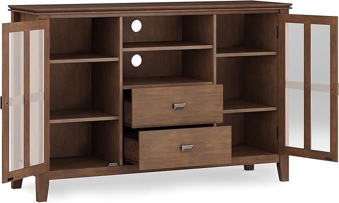 SIMPLIHOME Artisan SOLID WOOD 53 Inch Wide Contemporary TV Media Stand in - Image 3