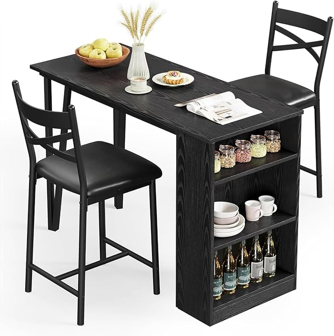 Garvee Bar Table and Chairs Set, 3 Piece Bar Table Set - Image 8