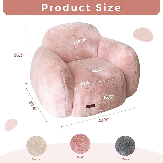 MAXYOYO Bean Bag Chair, Comfy Pebble Shaped Single Bean Bag Sofa - Image 2