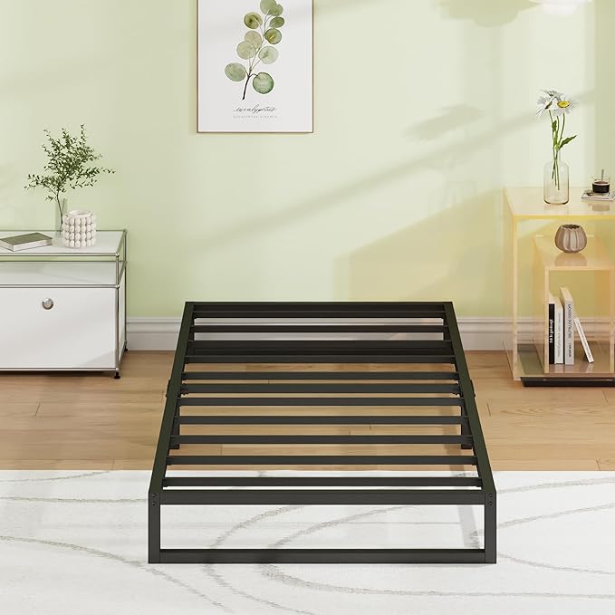 EMODA 7 Inch Twin Bed Frames No Box Spring Needed, Heavy Duty Metal Twin by EMODA