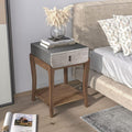 COSIEST Rustic Nightstand, 2-Tier Farmhouse Bedside Table, Wood Accent End Table by COSIEST