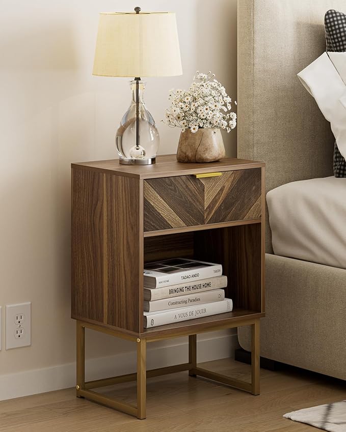 Masupu Extra Large Nightstand, Boho Night Stand Modern Farmhouse Wood Bedside by Masupu